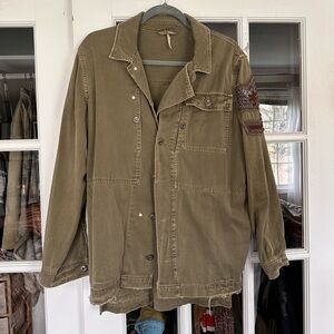 Free People Military Shacket with beading